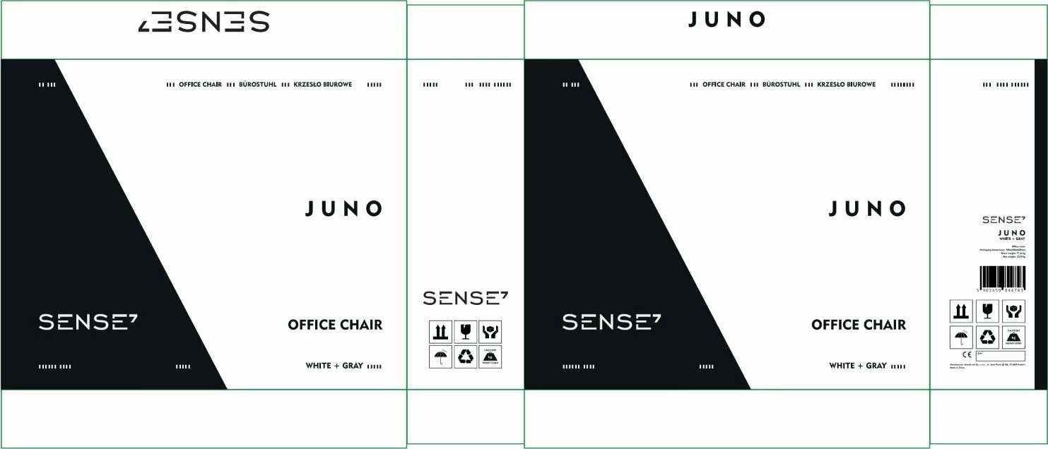 Karrige zyre SENSE7 Juno, rrotulla, mekanizëm Tilt, rrjetë mesh, deri 130 kg, e zezë