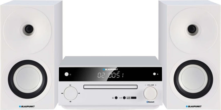 Mini sistem audio Blaupunkt MS30.2BT Edition me Bluetooth, USB, CD, i bardhë