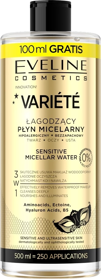 Ujë micelar për femra Eveline Cosmetics Variety Soothing 500ml