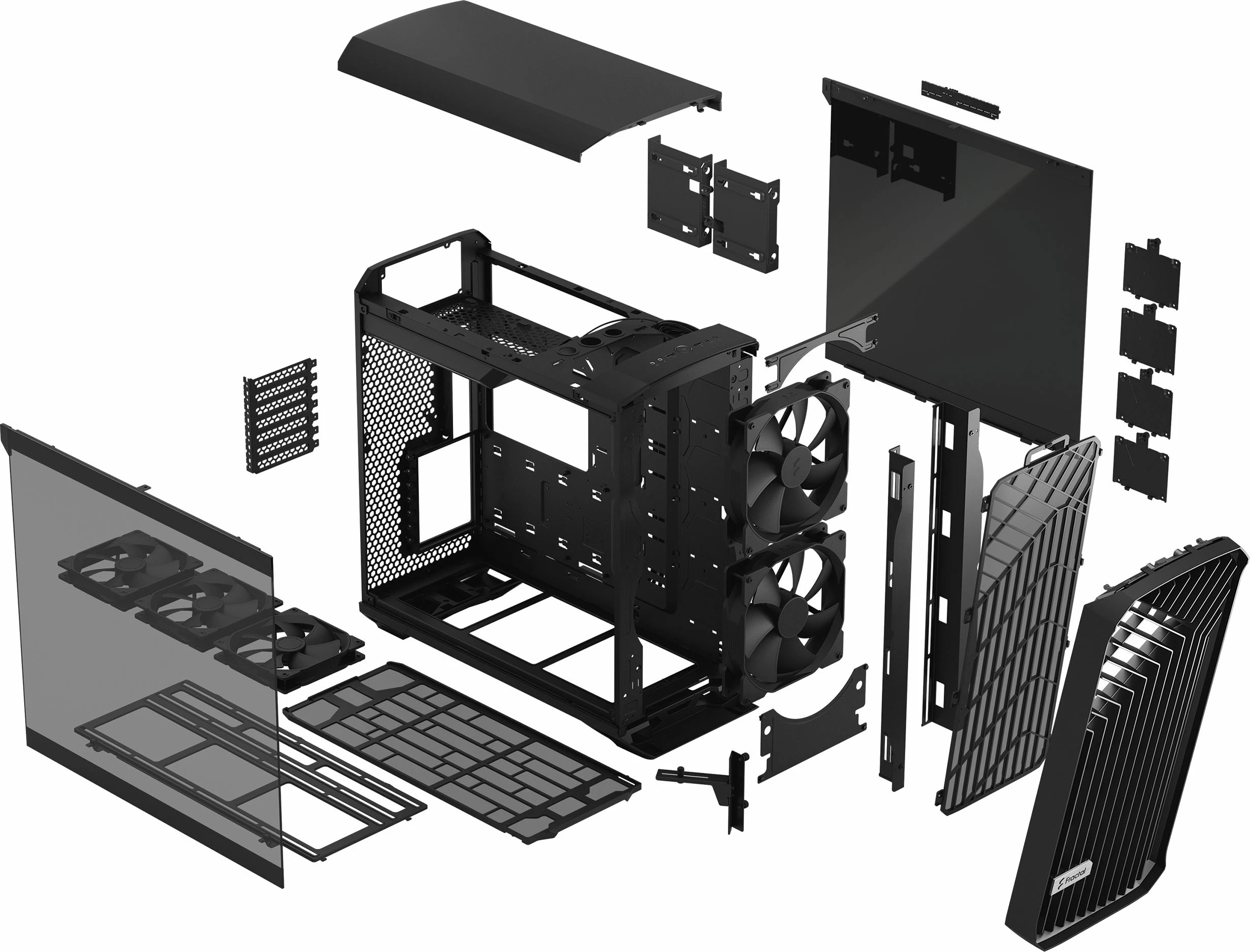 Kasë Fractal Design Torrent TG Light Tint (FD-C-TOR1A-01) Full Tower ATX/eATX, panel xhami të temperuar, 5 ventilatorë, e zezë