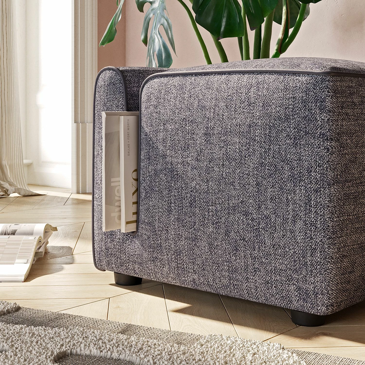Puf Atelier del Sofa, Paris, ngjyrë gri