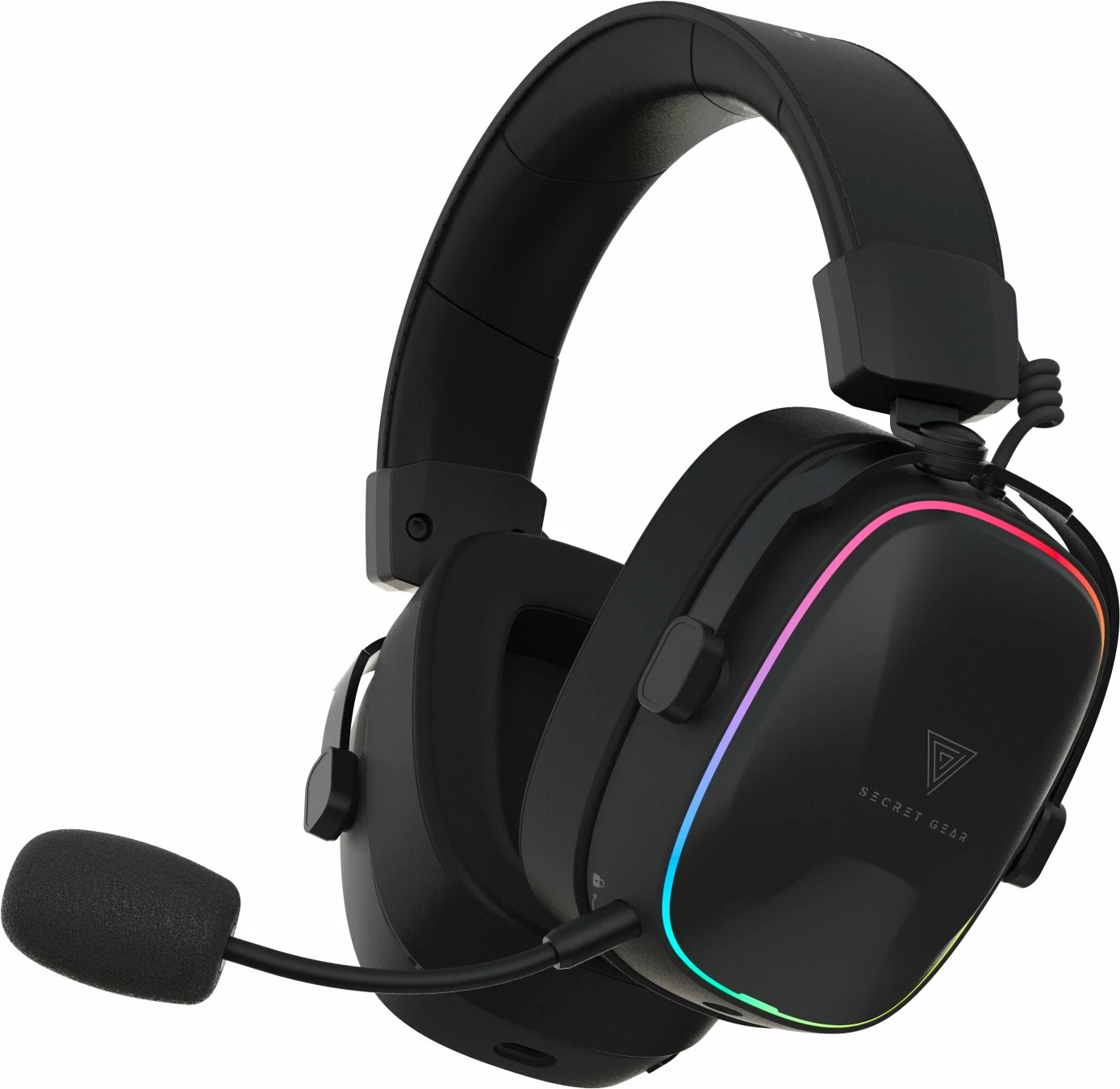 Kufje gaming Secret Gear SX2 7.1 surround, wireless 2.4GHz/Bluetooth + 3.5mm, RGB, mikrofon i heqshëm, të zeza, set