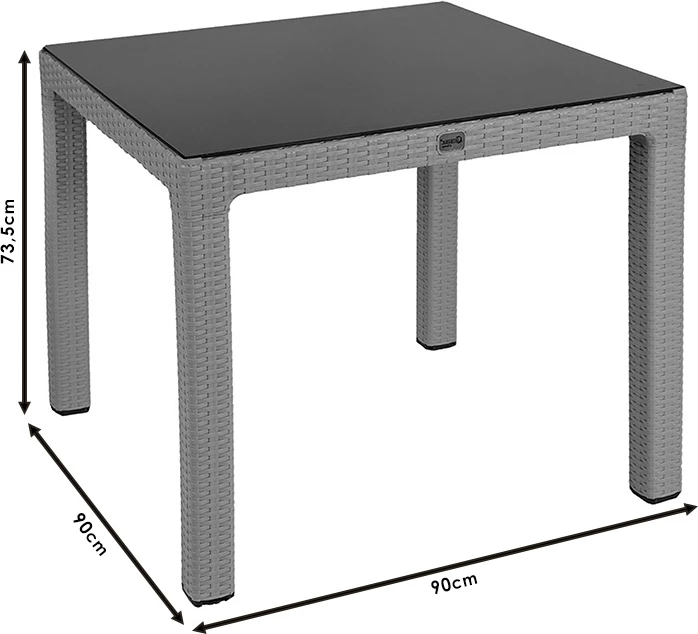 Sipërfaqe Tavoline Explore me mbrojtje UV PP ngjyrë kapuçino 90x90x73.5cm