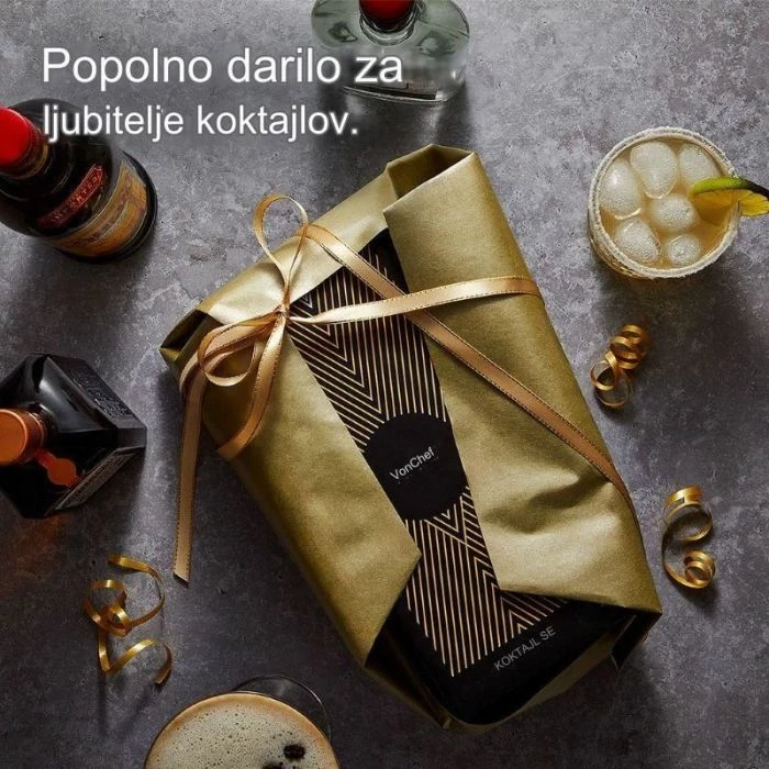 set koktej VONSHEF 1500117 Boston shaker 550 ml + jigger 25/50 ml, brushed copper, set 6 copë