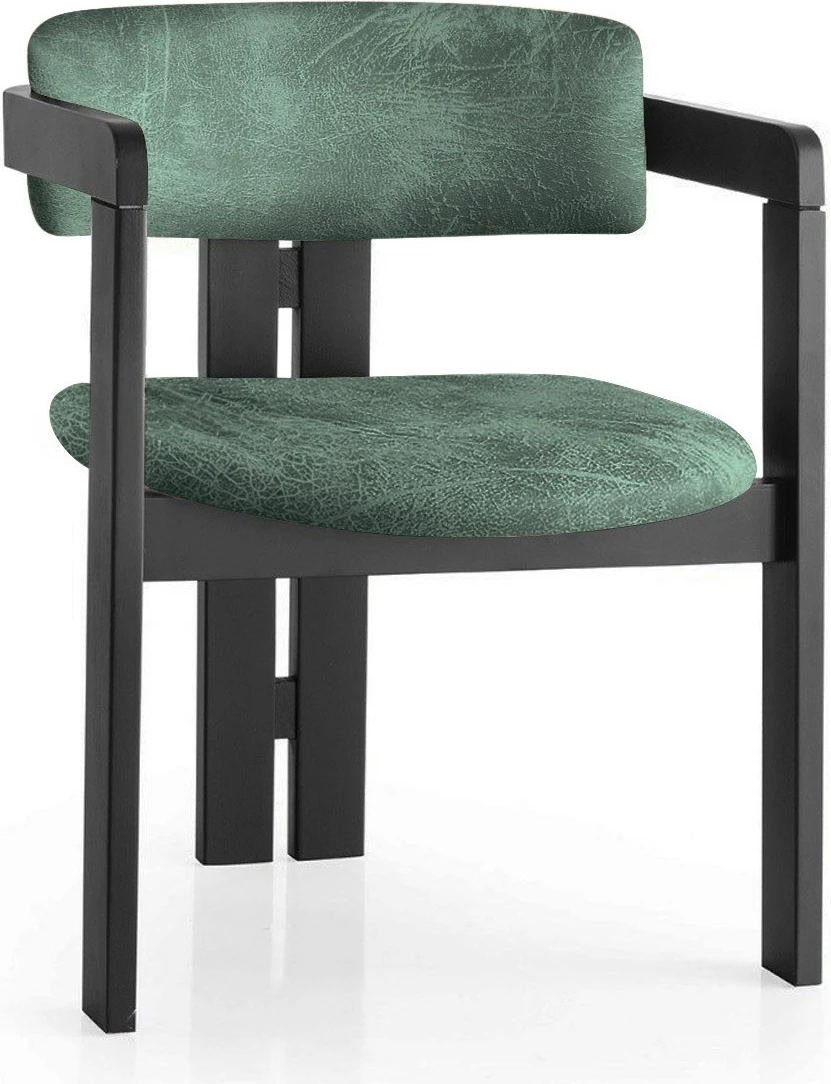 Karrige Hanah Home, CO - 023, kornizë druri, e zezë dhe e gjelbër