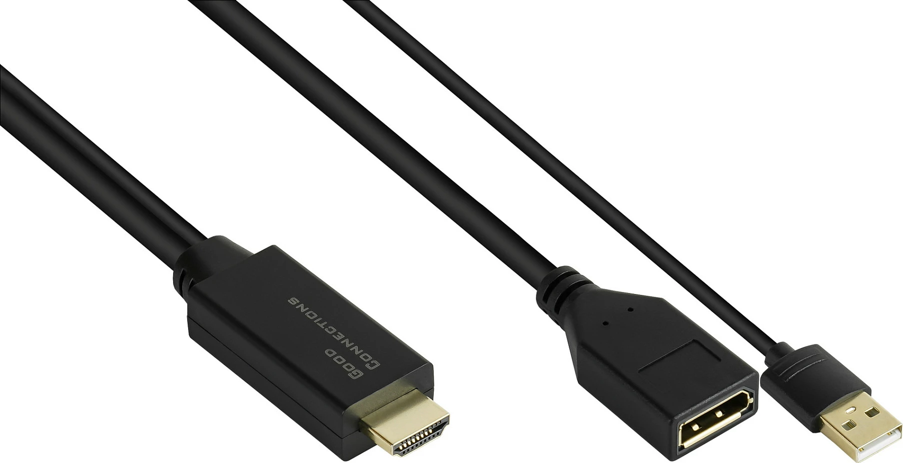 Adapter kabllo GoodConnections HDMI-AD22 HDMI në DisplayPort, 0.3 m, 4K 60Hz, i zi