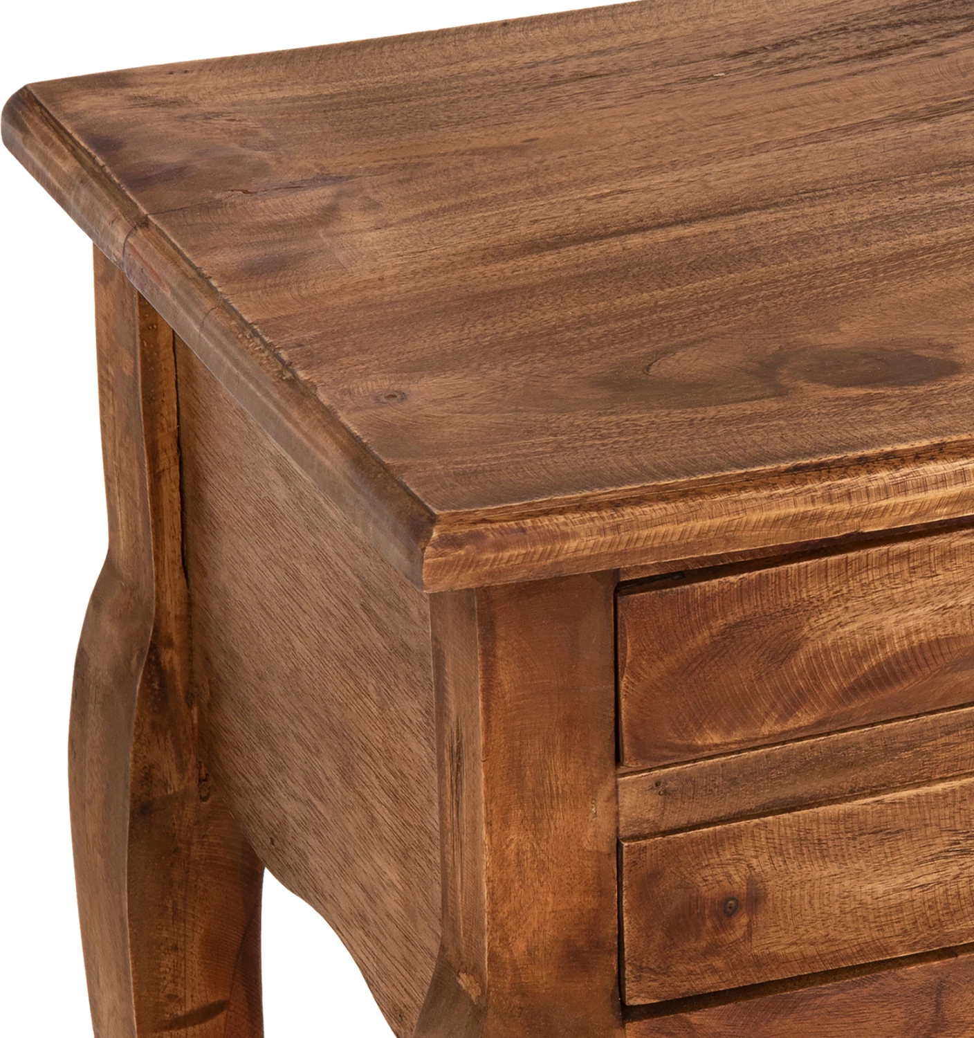 Tavolinë anësore me 2 sirtarë FH7904 dru mahagoni ngjyrë natyrale 40x30x67Hcm