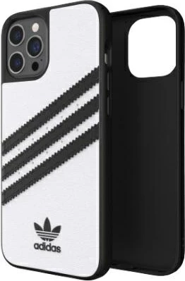 Mbështjellës Adidas OR Moulded Case PU për iPhone 12 Pro Max, Bardhë/Zi