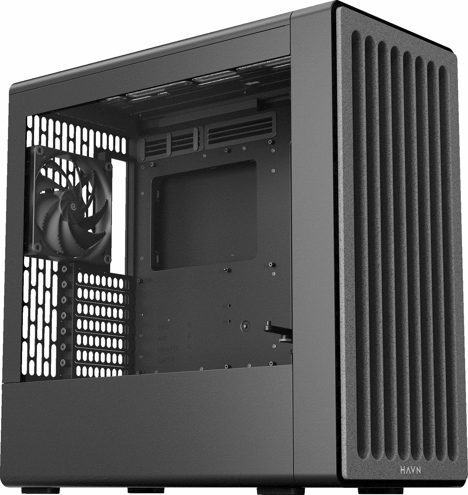 Kasë Havn BF 360 Flow (HVN-CA-BF360-04), Midi Tower, E-ATX/ATX, x3 ventilator, USB-C, e zezë
