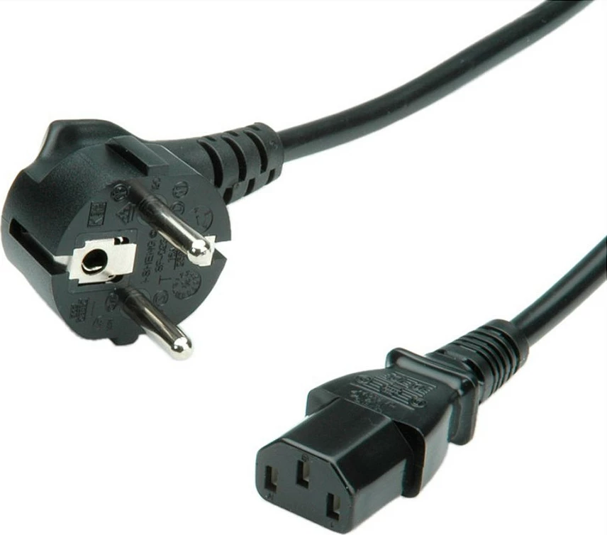 Kablë rryme VALUE 19.99.1017, Schuko (CEE7/7) në IEC320 C13, 0.6 m, 10A/250V, e zezë