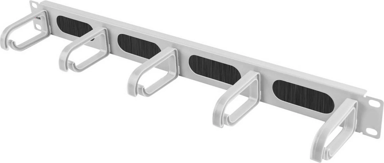 Panel menaxhimi kabllosh EQUIP 19", 1U, 5 unaza plastike, çelik, RAL7035 i bardhë