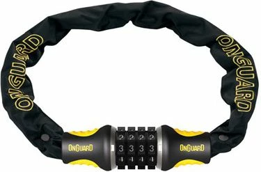 Kandado zinxhir për biçikletë OnGuard Mastiff 8125 (ONG-8125), 120 cm, kombinim 4 shifra, 4 mm, e zezë