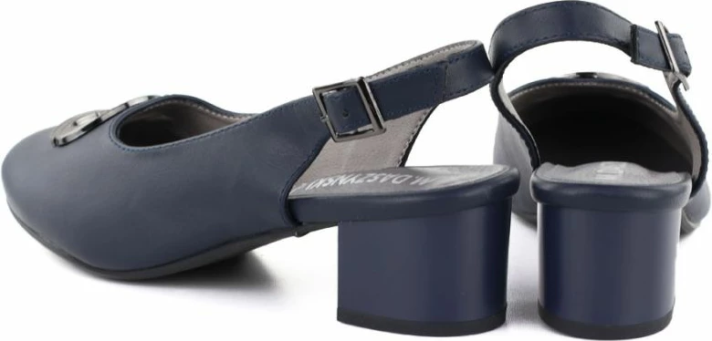 Këpucë me taka të hapura për femra M. Daszyński SA233-4, të kaltërta