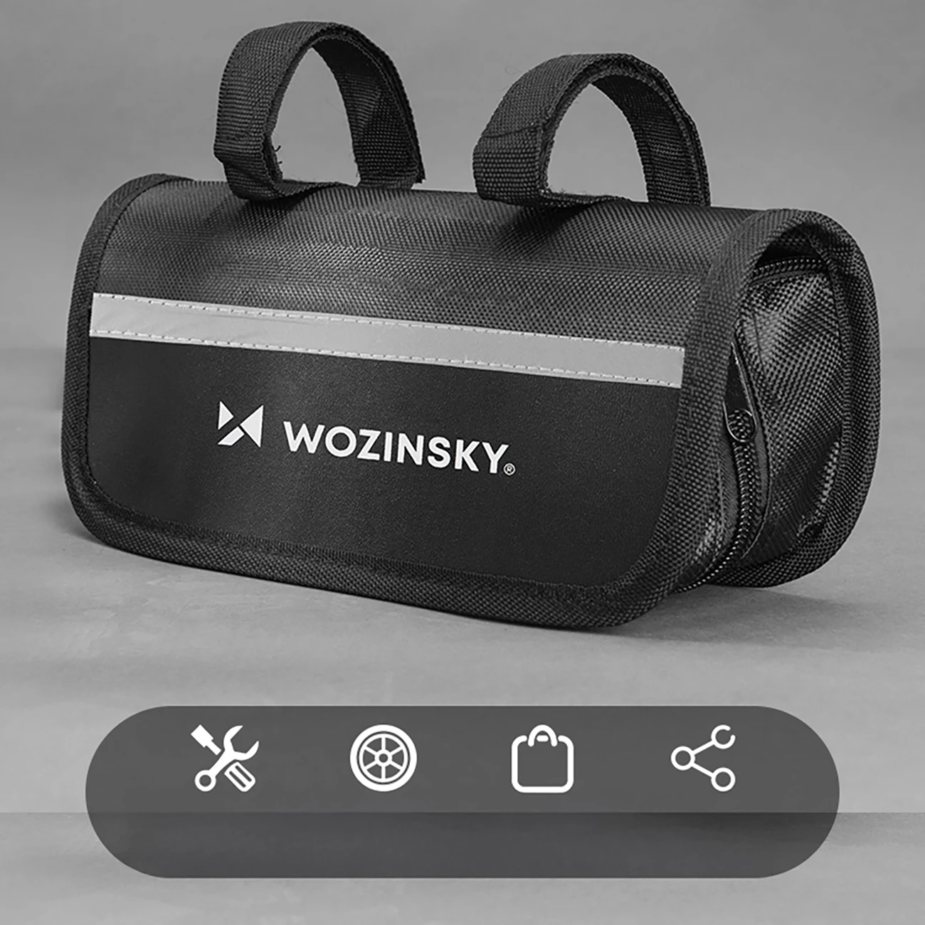 Set veglash biçiklete 16‑në‑1, Wozinsky WMZ-01N, pompë me adaptera Presta/Schrader, çelësa Allen 2–6 mm, çantë transporti, e zezë