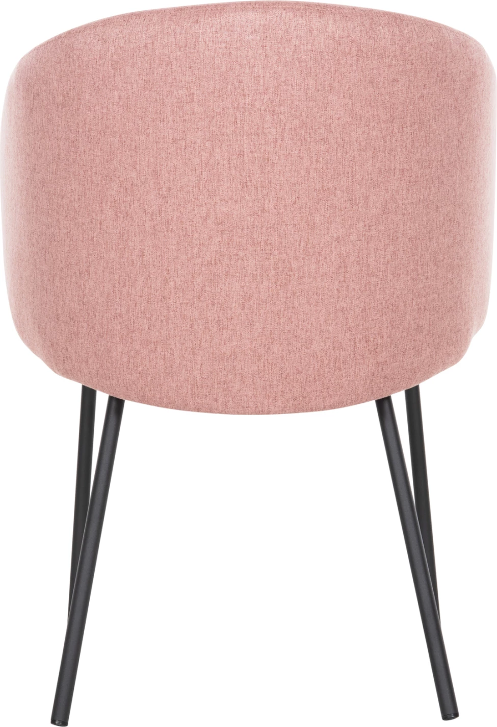 Karrige ngrënieje ISIAH FH9615.02, pëlhurë rozë e zbehtë, këmbë metalike të zeza, 56x56x76H cm., set prej 2 copë