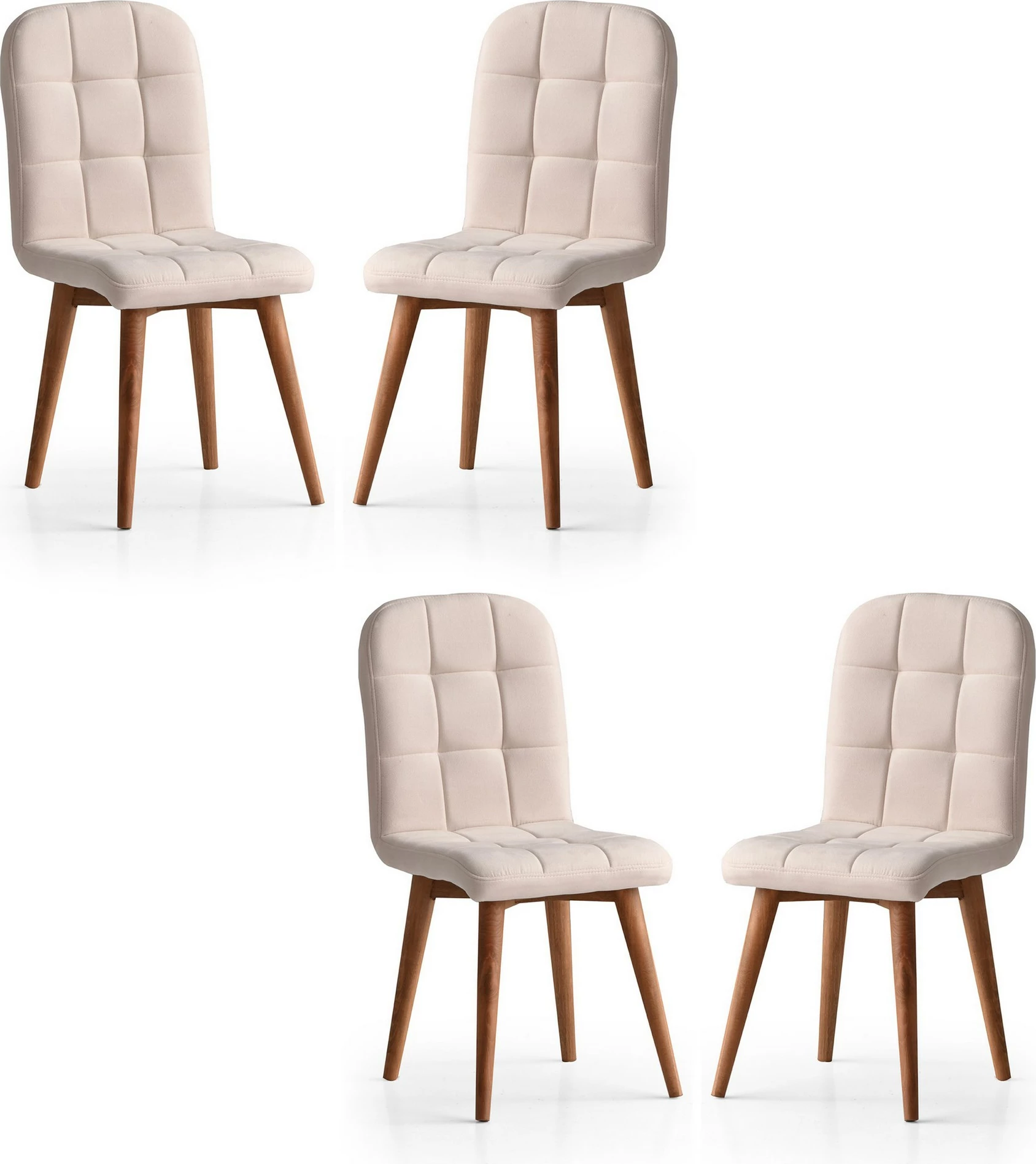 Set karrigesh (4 copë), Hanah Home, stil retro, krem, 708