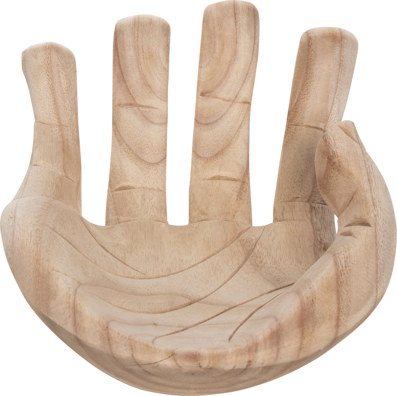 Dekor tavoline dorë e djathtë FH4278R, dru i ngurtë Albasia, ngjyrë natyrale, 30x20x10H cm