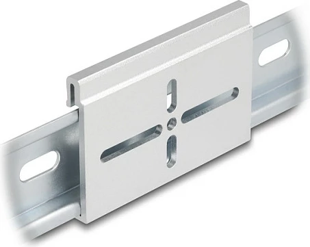 Klip montimi alumini për shinë DIN DeLOCK 70 x 47.8 mm, me vida, argjend