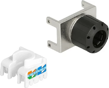 Modul Keystone DeLOCK RJ45 në LSA Cat6A 180° toolfree, metal, 2 copë, inox