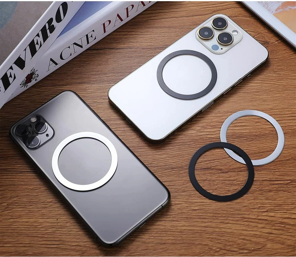 Unaza magnetike MagSafe Tech-Protect MagMat, set 2 copë, e zezë / argjendtë