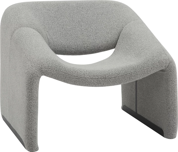 Karrige Clous, pëlhurë bouclé, ngjyrë e hirtë e çelët, 86x77x73.5cm