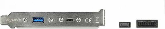 Braket PCI DeLOCK USB 3.2 Gen 2, 10 Gbps, 1x USB-C + 1x USB-A, kabllo 0.5 m, argjendtë