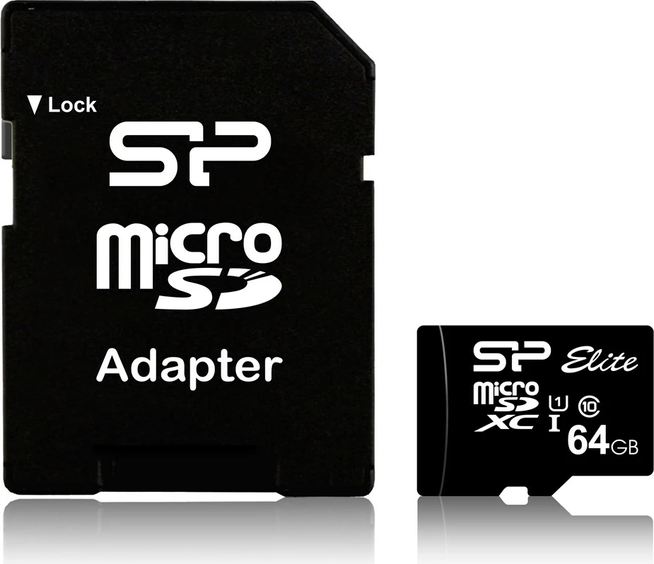 Kartë memorie Silicon Power Elite MicroSDXC, 64GB, e zezë