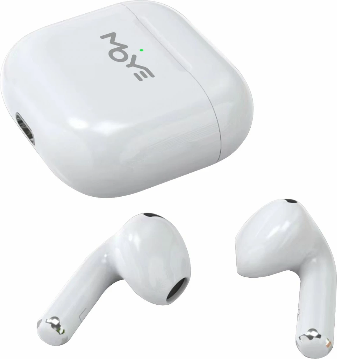 Kufje wireless MOYE Aurras 3 Lite, Bluetooth 5.4, deri 5 orë, USB-C, me kuti karikimi, të bardha