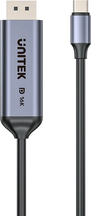 Kabll Unitek USB-C në DisplayPort, 1.8m, 80Gbps, HDR, 16K/8K, gri