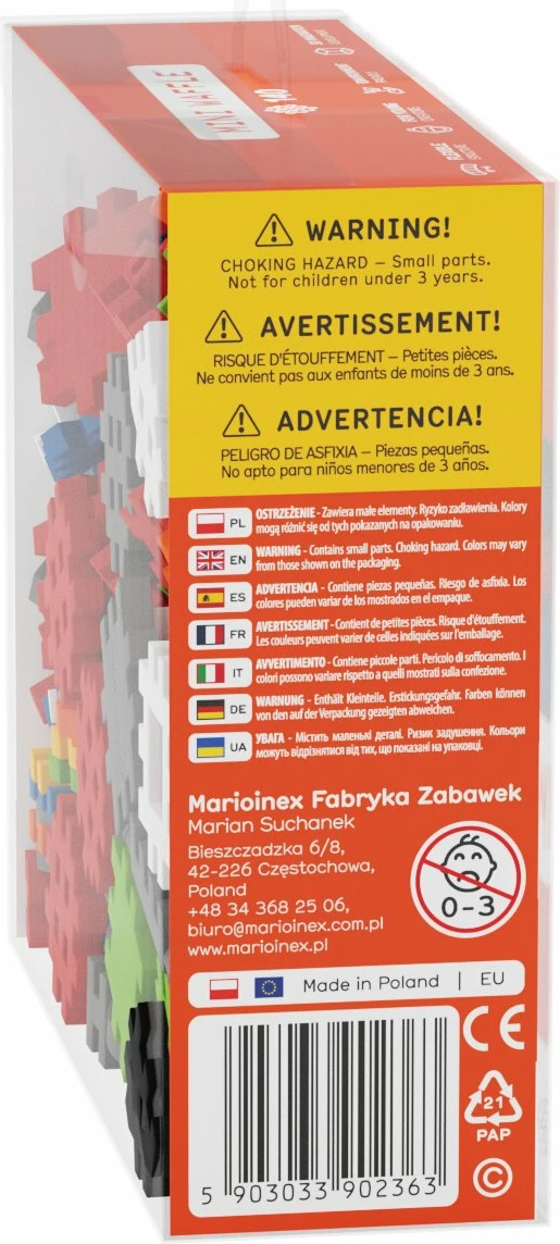 Blloqe ndërtimi Marioinex Mini Waffle Constructor 902363, 140 copë
