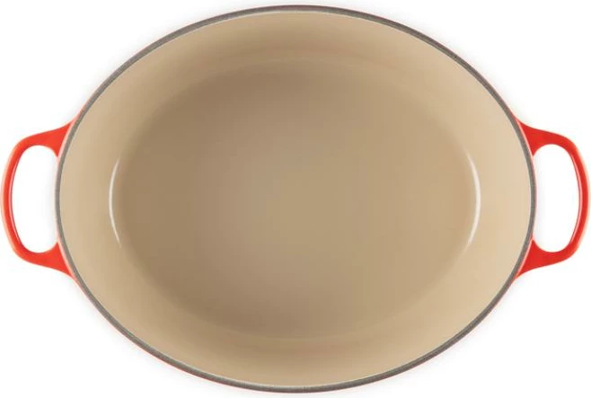 Rostierë ovale, Le Creuset, Signature 40 cm (21178400602430), gize e smaltuar, e kuqe cherry