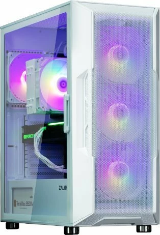 Kasë Zalman I3 Neo ARGB Midi Tower ATX, 4x120mm ARGB fanë, tempered glass, e bardhë