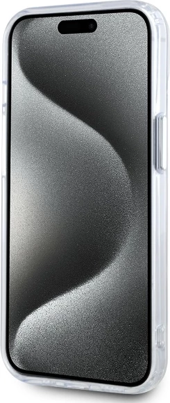 Mbështjellës Karl Lagerfeld IML Metal Karl&Choupette Head MagSafe për iPhone 15, Bardhë