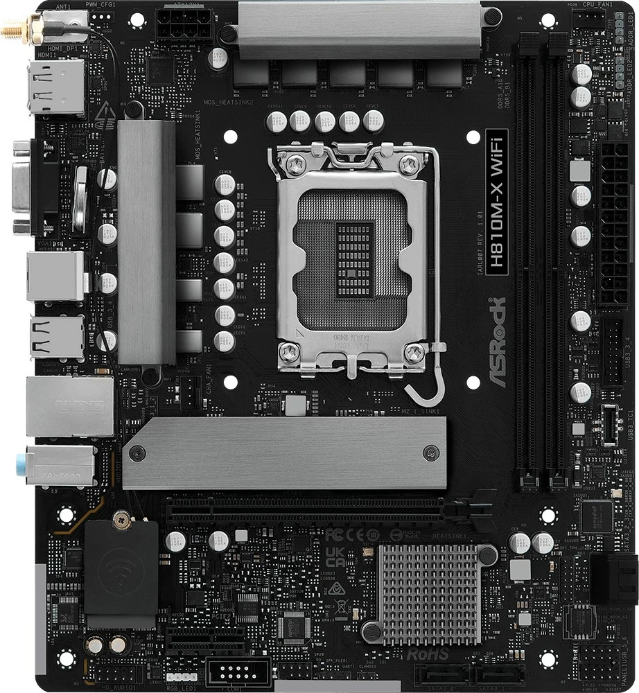Pllakë amë ASRock H810M-X WiFi micro ATX, Intel H810, WiFi, Bluetooth, e zezë