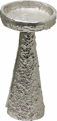 Mbajtës qirinjsh ARCO 22, alumin, argjend, 11x11x22cm