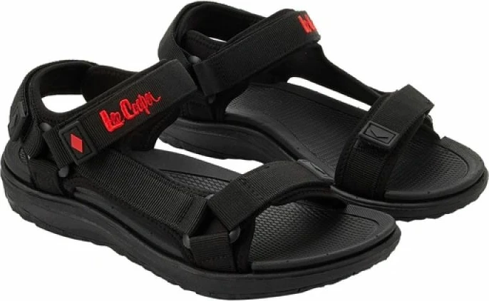 Sandale për femra Lee Cooper me rripa velcro, të zeza