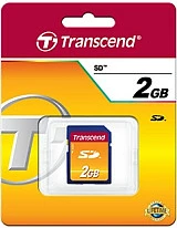Kartelë SD Transcend 2GB, MLC, 20MB/s, e zezë