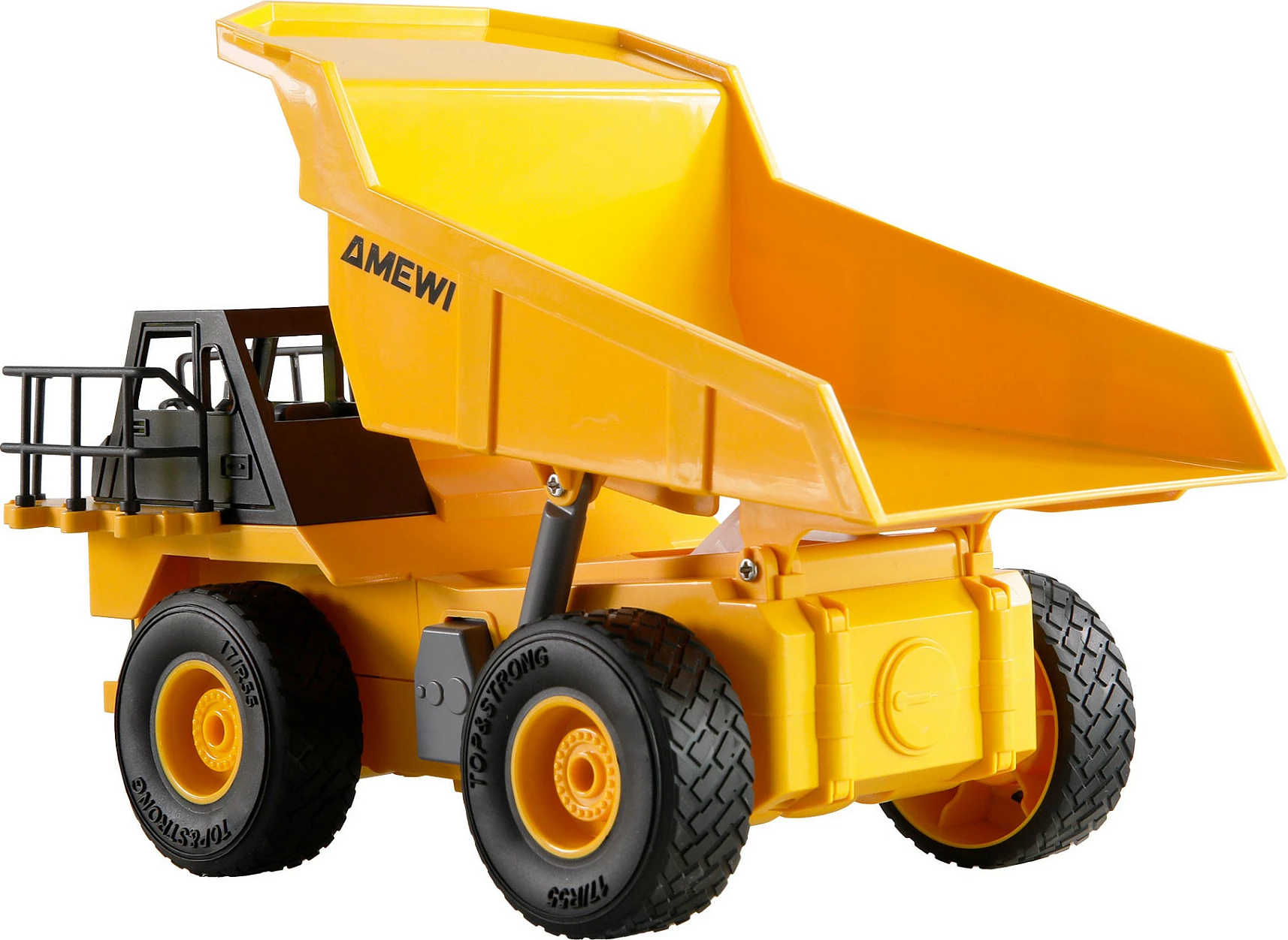 Eskavator RC AMEWI 22710, shkallë 1:24, 2.4GHz, 9 kanale, Li-Ion 500mAh, i verdhë/zi