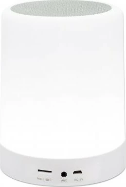Altoparlant Bluetooth MANHATTAN me dritë LED, slot MicroSD, AUX, bardhë
