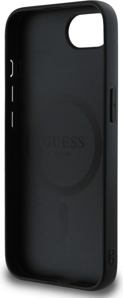 Mbështjellës, Guess, PU Grained Classic Logo, MagSafe, për iPhone 16e 6.1", i zi