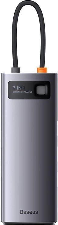 Hub USB-C Baseus Metal Gleam Series 7w1, gri