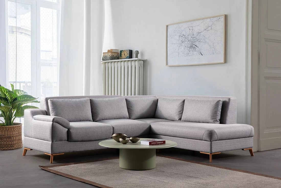 Kënd divan-krevat Atelier del Sofa, ngjyrë gri, (L2 + Chl djathtas)