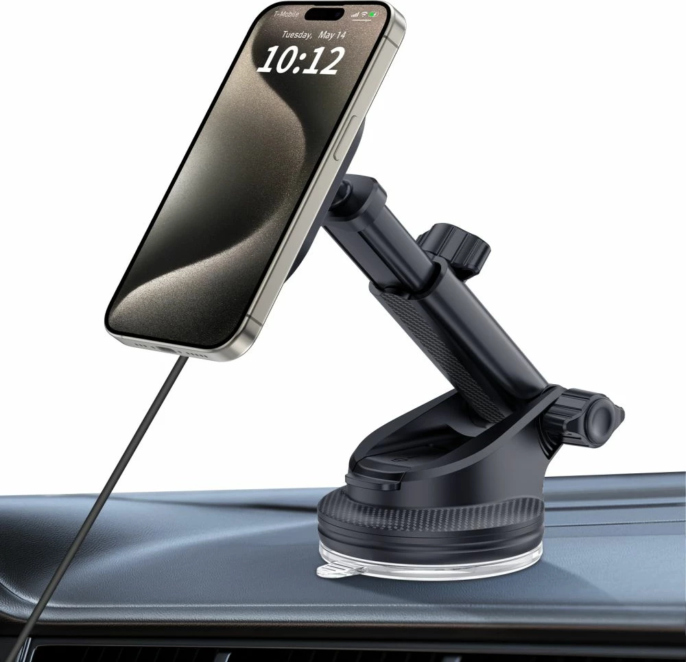 Mbajtës dhe karikues magnetik për veturë Tech-Protect MM15W-V6, MagSafe, 15W, i zi