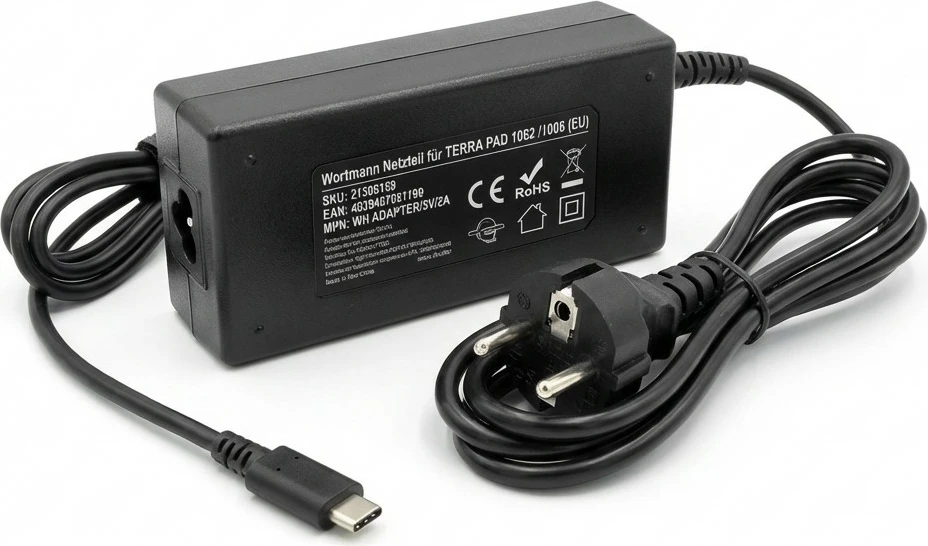 Karikues Terra për TERRA PAD 1062/1006, USB Type-C, EU, i zi