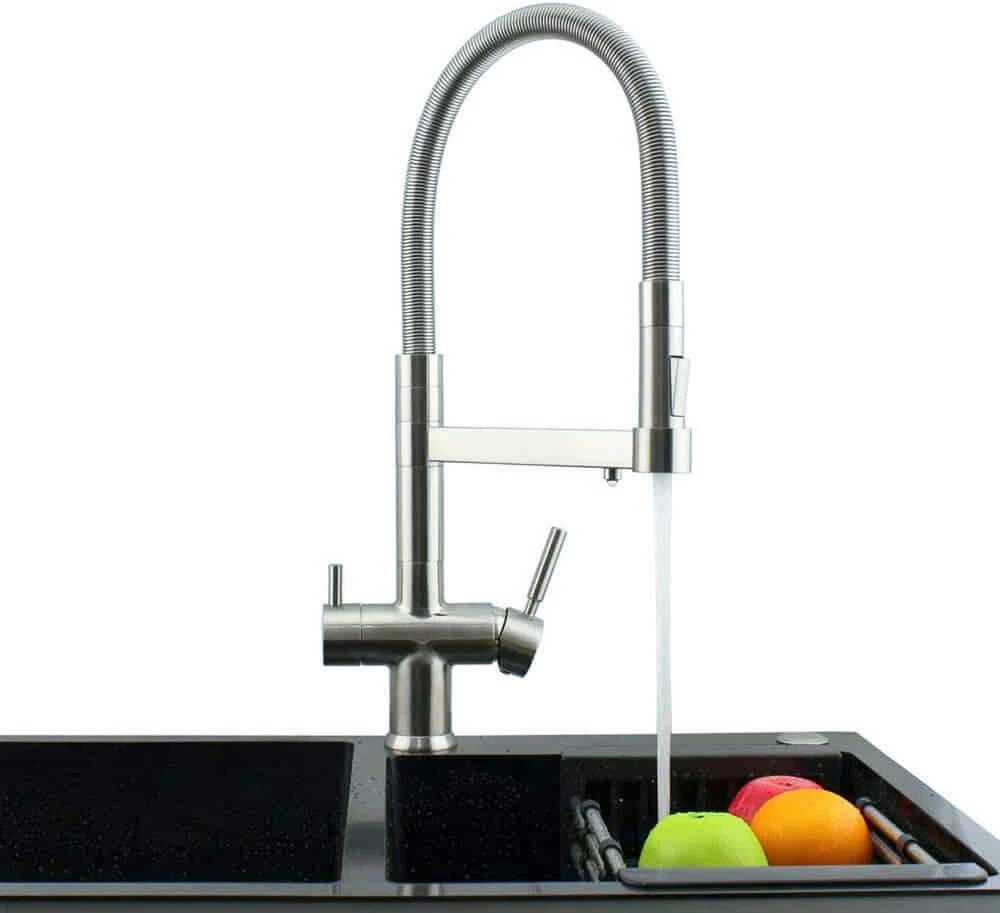 Rubinet uji me dush ndarës, krom i fërkuar