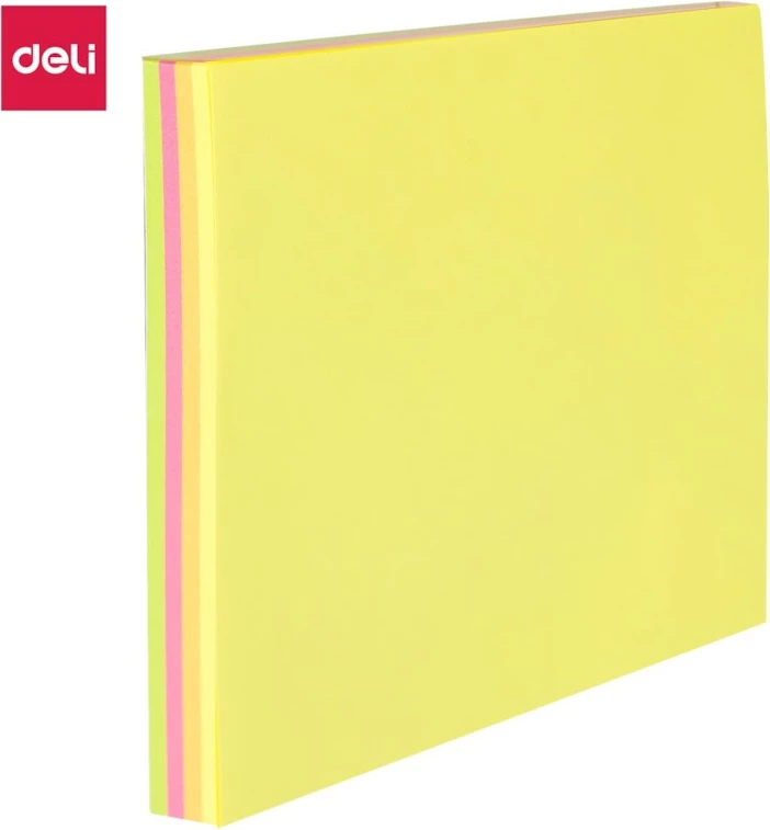 Deli Postit 76X76 100Fl Neon Mix 1/12 A02602