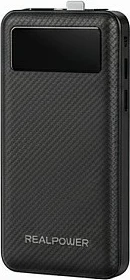 Powerbank Realpower PB-10000 Plus, 10000 mAh, 20W, 2x USB-A, USB-C, e zezë
