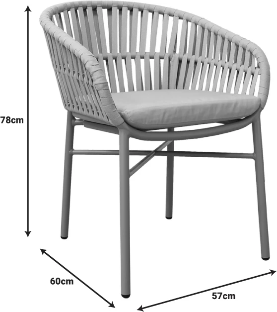Karrige e jashtme Frama, alumini-pe, ngjyrë kafe, jastëk, 57x60x78cm