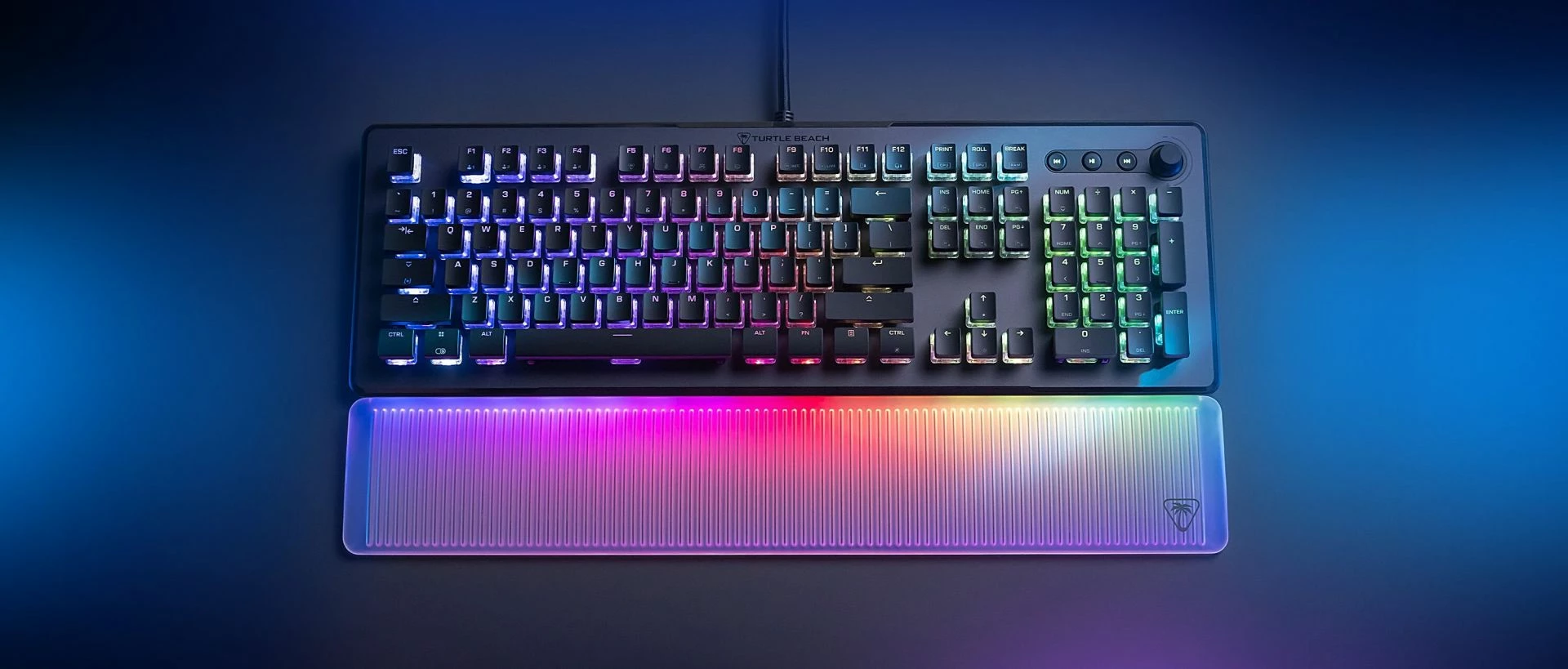 Tastierë mekanike gaming Turtle Beach Vulcan II Max, TITAN II Optical Red, full size, RGB, me mbështetëse dore, e zezë