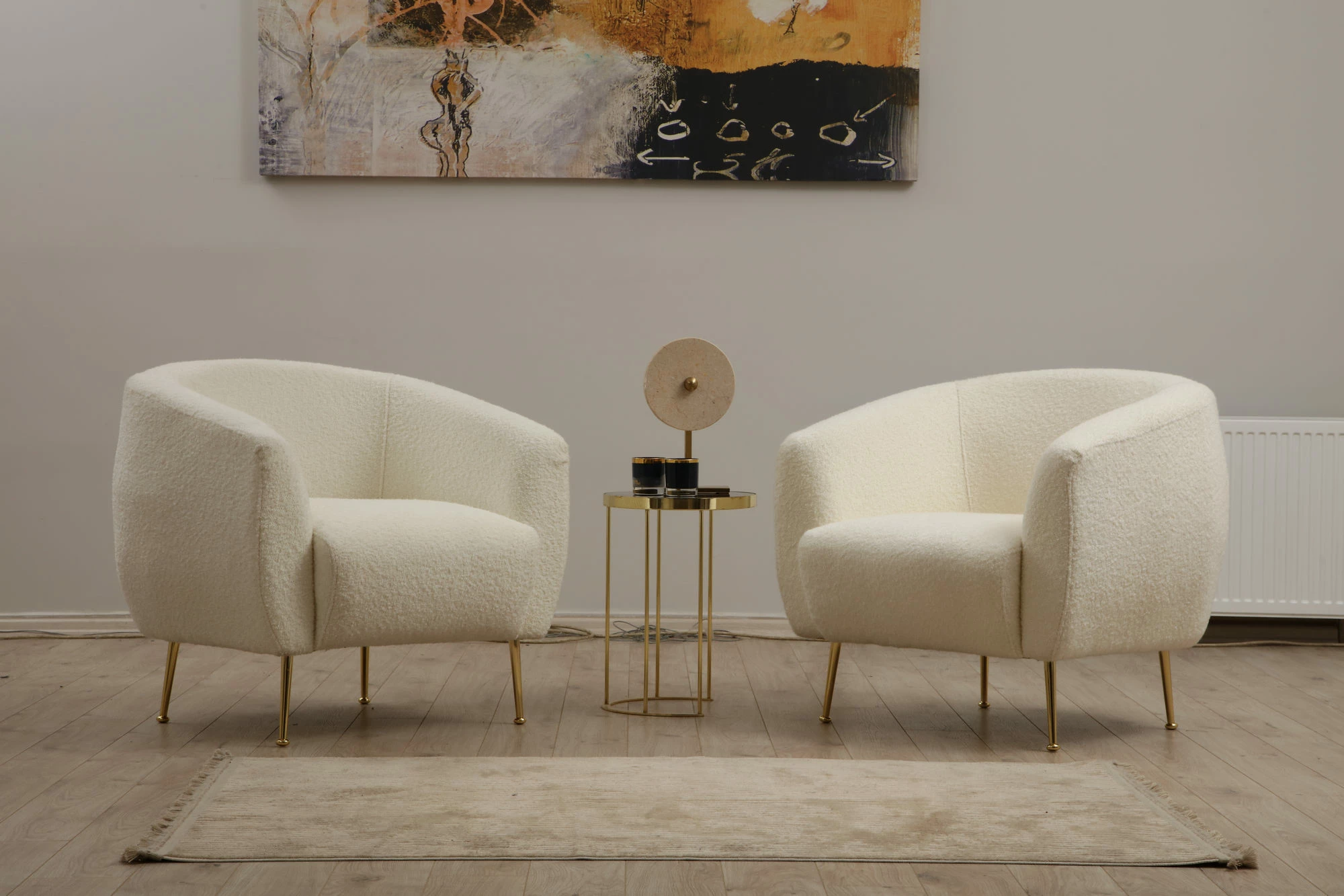 Karrige Wing Atelier del Sofa, bouclette krem Eses
